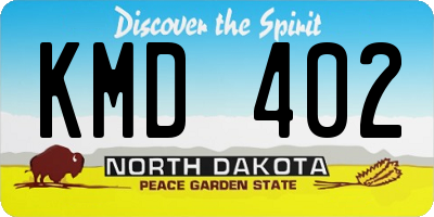 ND license plate KMD402