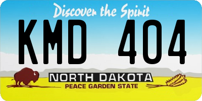 ND license plate KMD404