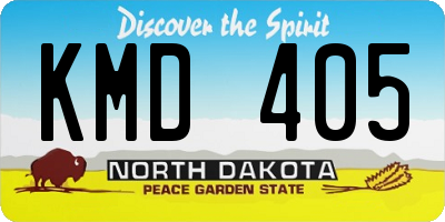 ND license plate KMD405
