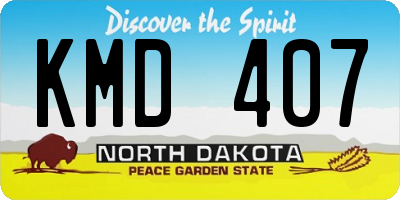 ND license plate KMD407