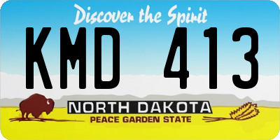 ND license plate KMD413