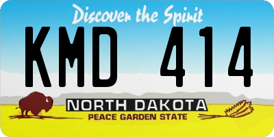 ND license plate KMD414