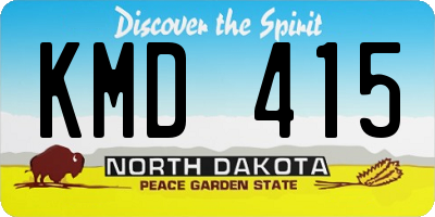 ND license plate KMD415