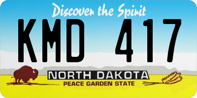 ND license plate KMD417