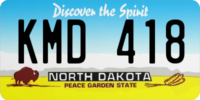 ND license plate KMD418