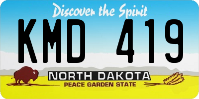 ND license plate KMD419