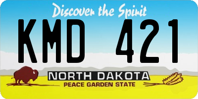 ND license plate KMD421