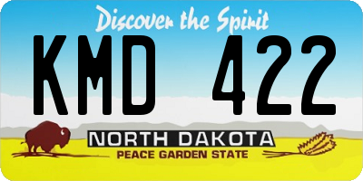 ND license plate KMD422