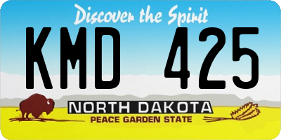 ND license plate KMD425