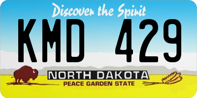 ND license plate KMD429