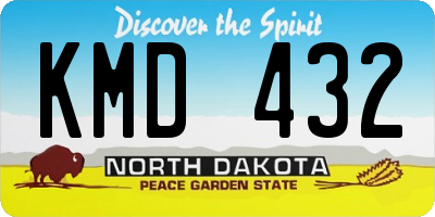 ND license plate KMD432