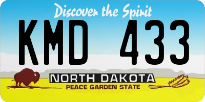 ND license plate KMD433