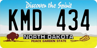 ND license plate KMD434