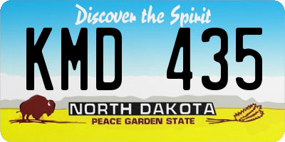 ND license plate KMD435