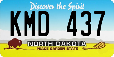 ND license plate KMD437