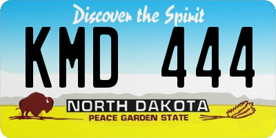 ND license plate KMD444