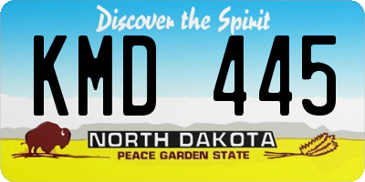 ND license plate KMD445