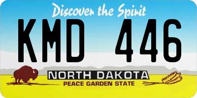 ND license plate KMD446