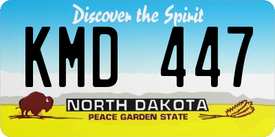 ND license plate KMD447
