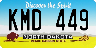 ND license plate KMD449