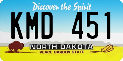 ND license plate KMD451