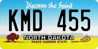 ND license plate KMD455