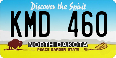 ND license plate KMD460
