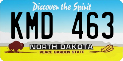 ND license plate KMD463