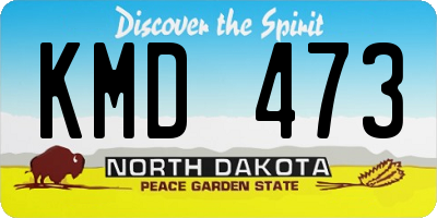 ND license plate KMD473
