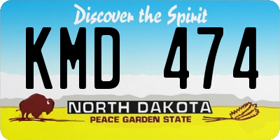ND license plate KMD474