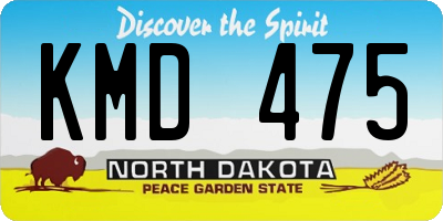 ND license plate KMD475
