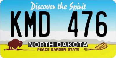 ND license plate KMD476