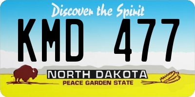 ND license plate KMD477