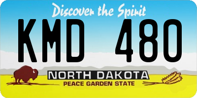 ND license plate KMD480