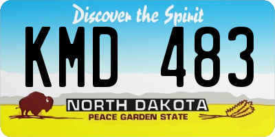 ND license plate KMD483
