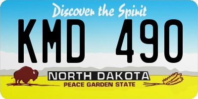 ND license plate KMD490