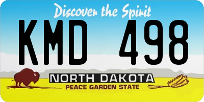 ND license plate KMD498
