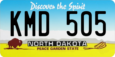 ND license plate KMD505
