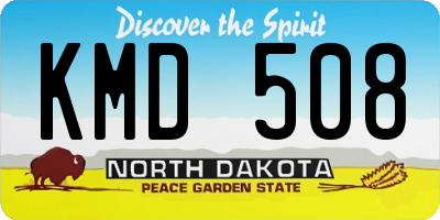 ND license plate KMD508