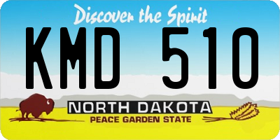 ND license plate KMD510
