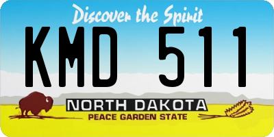 ND license plate KMD511