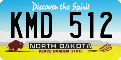 ND license plate KMD512
