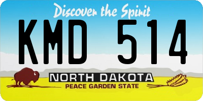 ND license plate KMD514