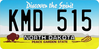 ND license plate KMD515