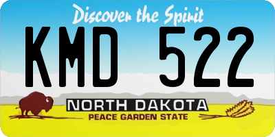 ND license plate KMD522