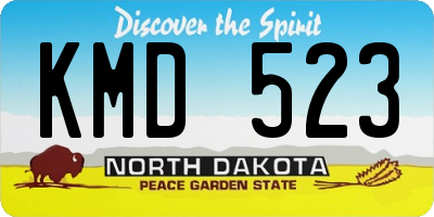 ND license plate KMD523