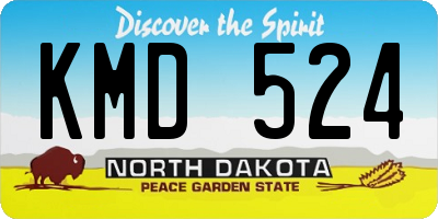 ND license plate KMD524