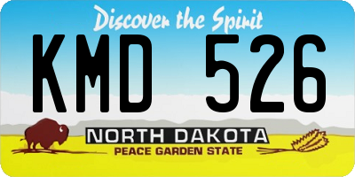 ND license plate KMD526