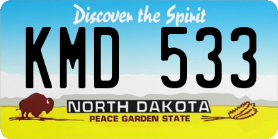 ND license plate KMD533