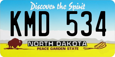 ND license plate KMD534